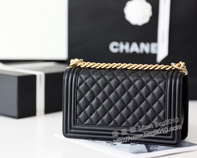 Chanel專櫃新款歐洲原廠Haas正品牛皮手袋女包 67086中號 香奈兒純原廠boy經典款鏈條包 djc4869